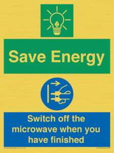 Save energy. Switch off the microwave when you have finished